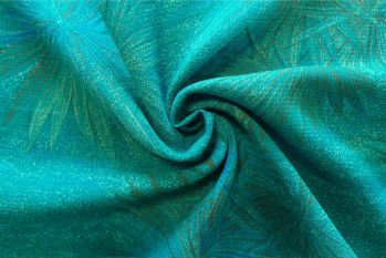 Lady McElroy Turquoise Palms - 100% Wool Crepe