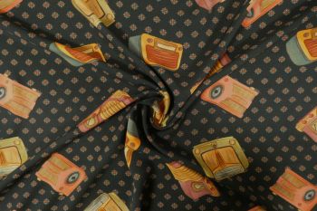 Lady McElroy Unchained Melody - Black - Viscose Challis Lawn - Remnant -2m