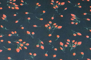 Lady McElroy Confetti Roses - Midnight Cool-Touch Crepe - Remnant - 2.9m