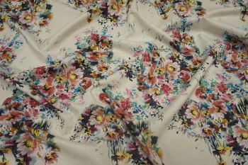 Lady McElroy Watercolour Fleur - Ivory - Remnant - 2.5m
