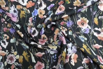 Lady McElroy Watercolours - Midnight - Viscose Challis