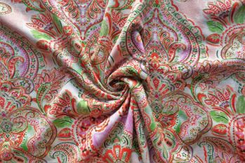 Lady McElroy Watermelon Paisley - Viscose Crepe Jersey - Remnant - 2.4m