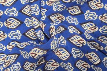 Lady McElroy Cobalt Leaflet - Rayon Crinkle