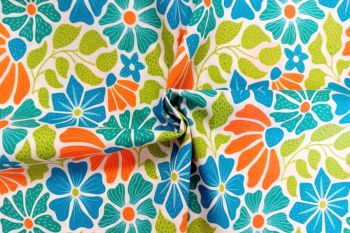 Lady McElroy - Citrus & Cerulean Breeze - Cotton Pure Lawn
