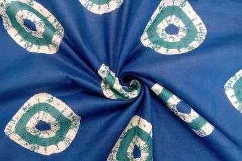 Lady McElroy Celestial Eye - Ink Blue - Cotton Lawn Hand-Dyed Block Print