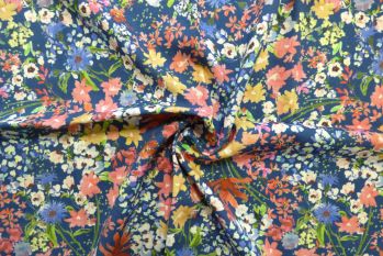 Lady McElroy Wild Botanics - Mid Blue - Trudi Chambray - Remnant - 2.5m